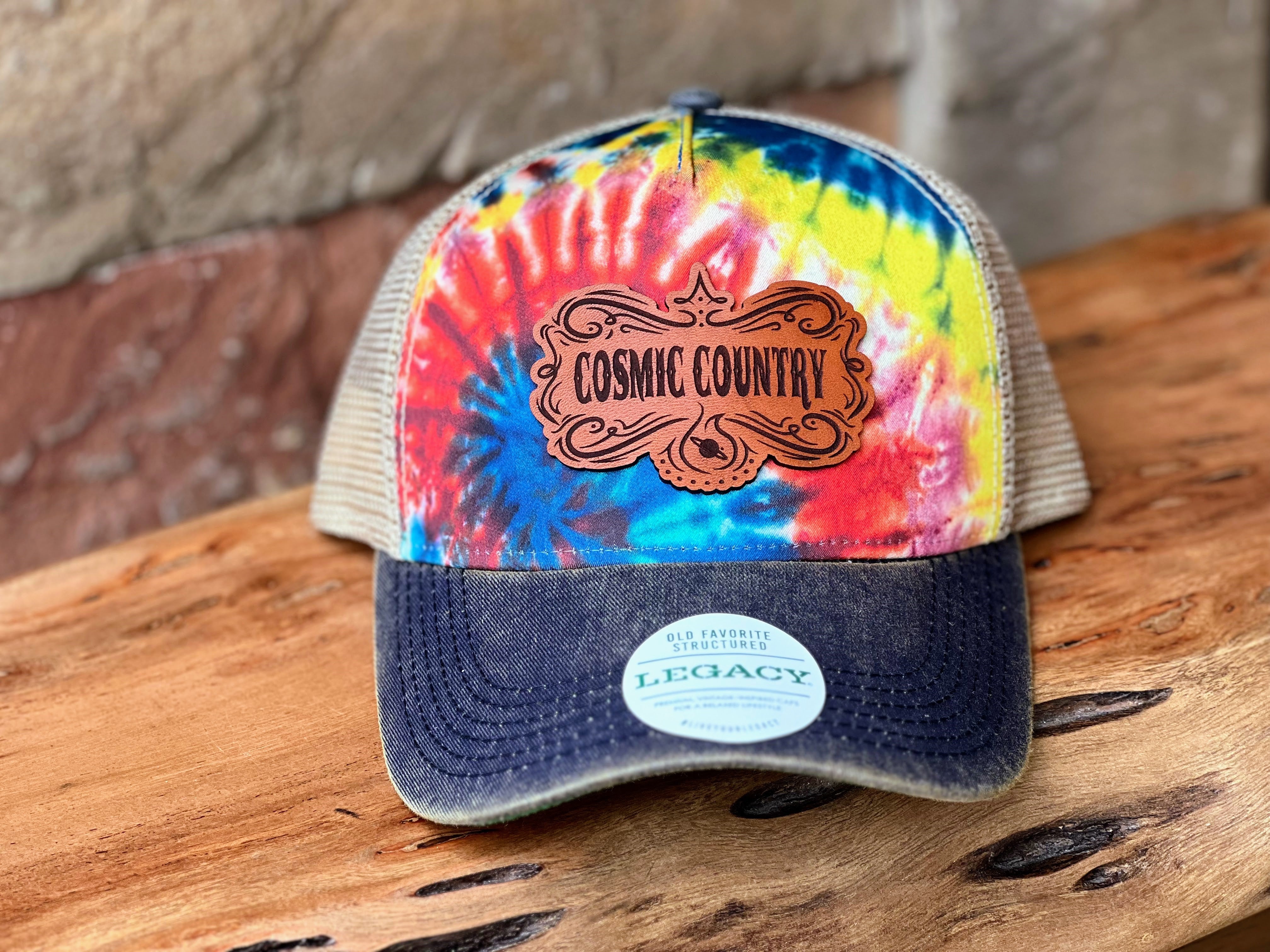 Cosmic Country Leather Patch Hat
